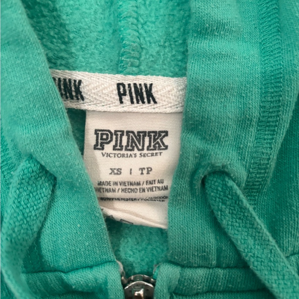 Victoria's Secret PINK Teal Zip-Up - Picture 2 of 2